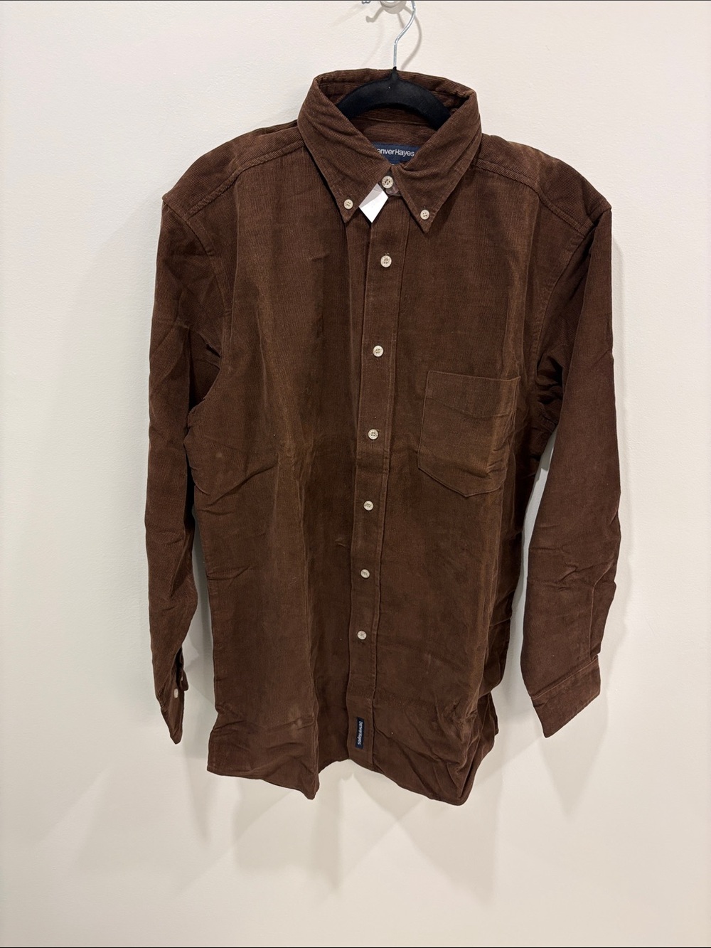 Denver Hayes Dark Brown Corduroy Button-Up Shirt